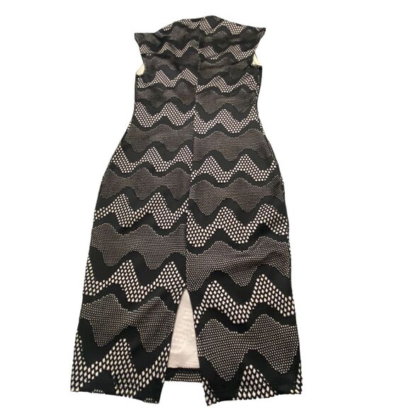 Steps Women Black Nude Bandage Midi Dress Bodycon Pencil Medium - Picture 4 of 11